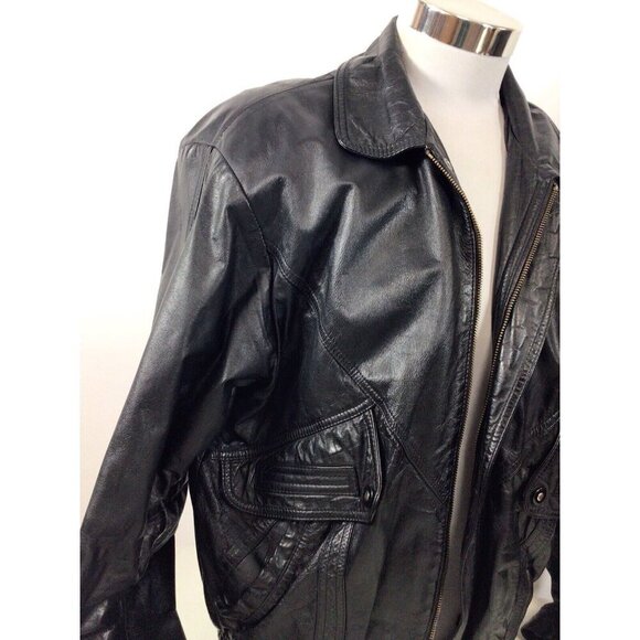 Vintage Leather Motorcycle Jacket Coat Mens Medium - Picture 2 of 10